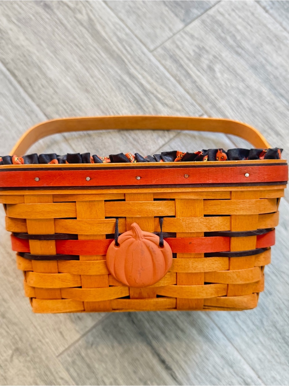 Vintage Longaberger 1994 Halloween Boo Basket Combo With Jack-o'-lantern Liner